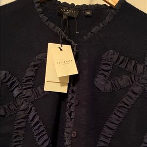 Ted Baker Midnight Blue Cardigan with Textured Accents